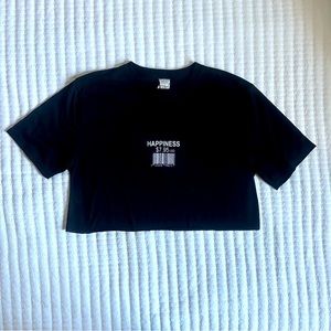 Happiness | Black Crop Tee